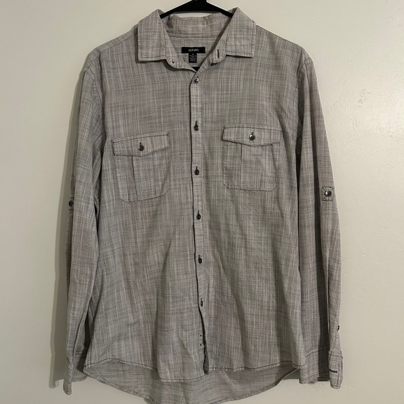Alfani beige button up long sleeve - Picture 1 of 4
